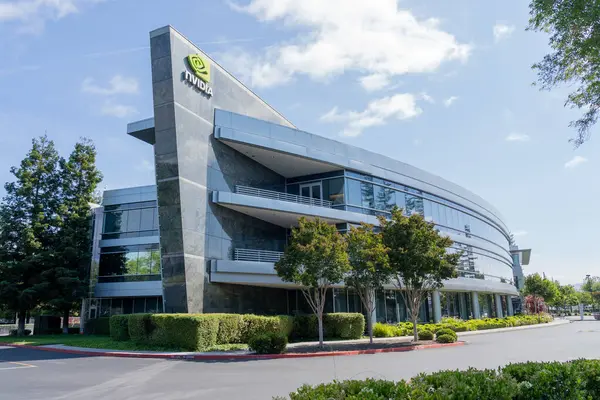 stock image Nvidia sign its headquarters in Santa Clara, California, USA - June 11, 2023. Nvidia Corporation is an American multinational technology company.