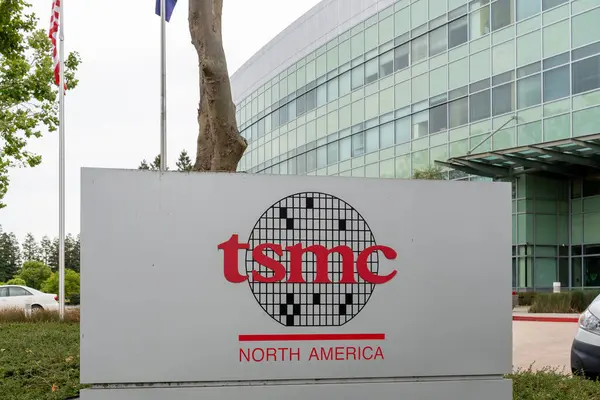 TSMC Kuzey Amerika karargahı 10 Haziran 2023 'te San Jose, Kaliforniya' da. TSMC (Tayvan Yarı iletken Üretim Şirketi) Tayvanlı yarı iletken şirketidir..
