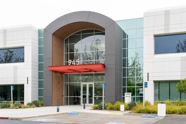 stock image Trimble office in Sunnyvale, California, USA - June 10, 2023. Trimble is a technology company.