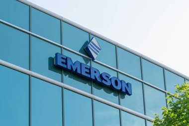 Emerson Otomasyon Çözümleri ofisi Calgary, Alberta, Kanada 'da, 4 Temmuz 2023' te. Emerson bir teknoloji, yazılım ve mühendislik şirketidir..