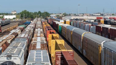 Symington Yard in Winnipeg, Manitoba, Canada, on July 20, 2023. Symington Yard is the largest rail classification yard of the Canadian National Railway clipart