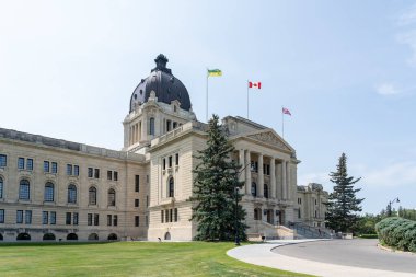 Saskatchewan Yasama Binası, Regina, Saskatchewan, Kanada, 17 Temmuz 2023. Saskatchewan Yasama Binası Saskatchewan Yasama Meclisi 'ne ev sahipliği yapıyor..