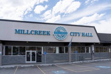 Millcreek Belediye Binası, Utah, Utah, ABD, 27 Haziran 2023. Millcreek, ABD 'nin Utah eyaletinin Salt Lake County şehrinde yer alan bir şehirdir..