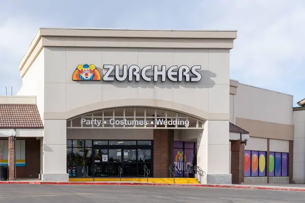 stock image A Zurchers Party and Wedding Store in Salt Lake City, Utah, USA, June 23, 2023. Zurchers is a party, costume and wedding supply store based.