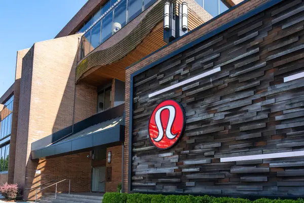 stock image Lululemons Vancouver headquarters, Store Support Centre in Vancouver, BC, Canada, on July 7, 2023. lululemon, is a Canadian-American multinational athletic apparel retailer.