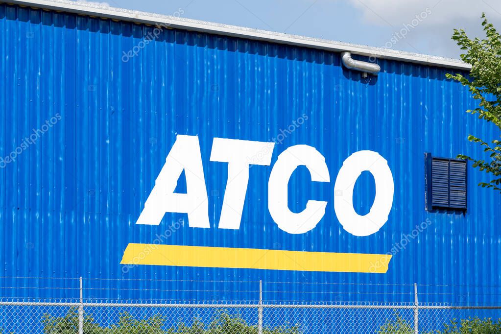 ATCO, ATCOenergy, sign outside headquarters in Calgary, Alberta, Canada - July 4, 2023. ATCOenergy is a Canadian energy retailer offering flexible electricity and natural gas plans