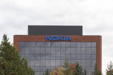 Kanata, Ottawa, ON, Kanada - 15 Ekim 2023: Nokia 'nın Kanata, Ottawa, ON, Kanada' daki ofis binası, 15 Ekim 2023.