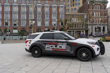 Ottawa, On, Kanada - 16 Ekim 2023: Ottawa, On, Kanada 'da bir Askeri Polis arabası görüldü.