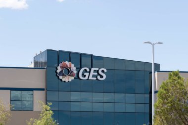 Las Vegas, Nevada, ABD - 31 Mayıs 2023: GES, Global Experience Specialists, genel merkez. GES bir Amerikan Etkinlik yönetim şirketidir.