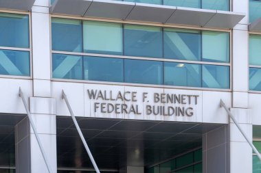 Salt Lake City, Utah, USA - May 11, 2023: Wallace F. Bennett Federal Building at 125 State St, Salt Lake City, UT. clipart