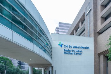 Houston, Texas, USA - April 7, 2024: CHI St. Luke's Health- Baylor St. Luke's Medical Center in Houston, Texas, USA. clipart