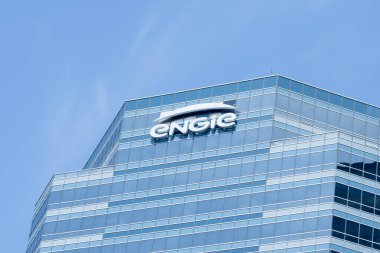 Houston, Teksas, ABD - 7 Nisan 2024: Houston, Teksas, ABD 'deki Engie Office. Engie SA, Fransız çokuluslu bir kamu hizmeti şirketi..