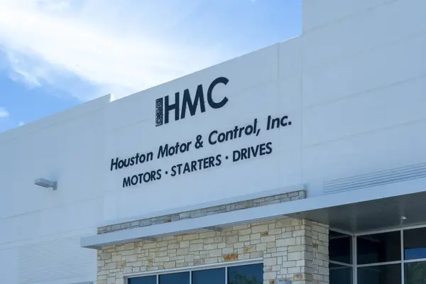 stock image Houston, Texas, USA - April 13, 2024: HMC, Houston Motor and Control, headquarters in Houston, Texas, USA.HMC is a distributor of electric motors, starters and drives.