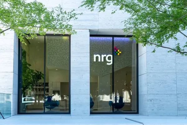 stock image Houston, Texas, USA - April 4, 2024: nrg office in Houston, Texas, USA. nrg is a North American energy and home services company.