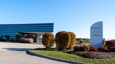 Waterloo, On, Kanada - 17 Ekim 2020: Clearpath Robotics Waterloo Corporate ofisi 17 Ekim 2020 tarihinde Kanada 'nın Waterloo kentinde gösterildi..
