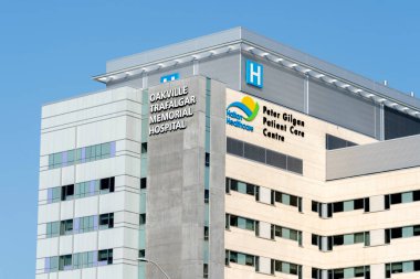 Oakville, Ontario, Kanada - 25 Temmuz 2019 Oakville Trafalgar Memorial Hastanesi Oakville, Ontario, Kanada.