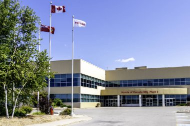 Alliston, Ontario, Kanada - 4 Ağustos 2019: Alliston, Ontario, Kanada 'da 2. Honda Motor Şirketi, Japon kamu kuruluşu olan çok uluslu bir holdingdir..