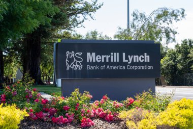 Merrill Lynch 'in San Jose, Kaliforniya, ABD' deki ofisinde 11 Haziran 2023. Merrill, Bank of America 'nın bir yatırım yönetimi ve zenginlik yönetimi bölümüdür..