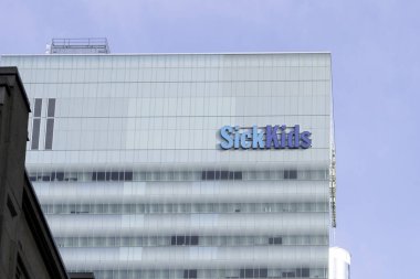 Toronto, Kanada - 13 Ağustos 2019: Hasta Çocukların İşareti, Hasta Çocuklar Hastanesi Toronto 'daki binada dünyanın en büyük ikinci pediatrik araştırma hastanesidir..