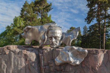 statue of Sibelius in Sibelius Park in Helsinki Finland clipart