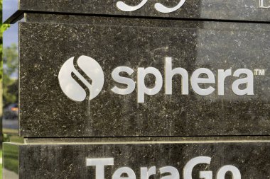 Toronto, Canada - August 16, 2018: Sign of Sphera outside of their headquarters in Toronto; Sphera is the largest global provider of Integrated Risk Management software and information services.