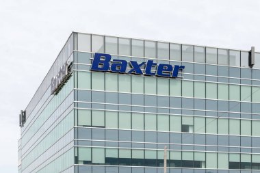 Mississauga, Ontario, Kanada - 12 Mayıs 2018: Baxter imzalı Mississauga, Ontario. Baxter International Inc. bir Fortune 500 Amerikan sağlık şirketidir..