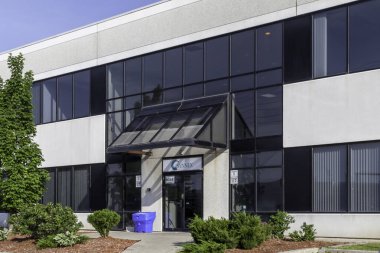 Markham, Ontario, Kanada - 29 Haziran 2018: Markham, On, Kanada 'daki Synnex Kanada ofisine giriş. Synnex Corporation bir bilgi teknolojisi tedarik zinciri hizmet şirketidir..