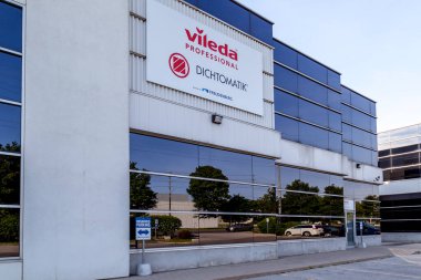 Markham, Ontario, Canada - June 29, 2018: Vileda Professional Canada office in Markham, Ontario, Canada. Vileda is a German household and cleaning products company. clipart