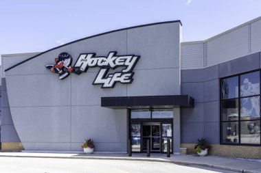 Oakville, Ontario, Canada - July 14, 2019: Hockey Life storefront in Oakville, Ontario, Canada near Toronto, a Canada's hockey megastore owned by Canadian Tire providing the hockey equipment clipart