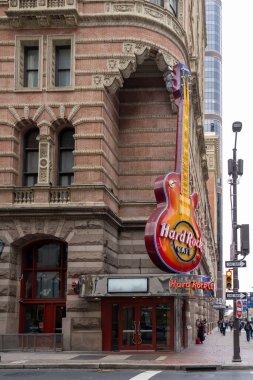 Hard Rock Cafe 1113 Market Caddesi, Philadelphia, PA, ABD, 4 Kasım 2023. Hard Rock Cafe, Inc. temalı bir bar-restoran zinciri, hatıra eşya dükkanları, kumarhaneler ve müzeler zinciri..