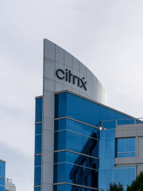 Silikon Vadisi 'ndeki Citrix ofis binası, Santa Clara, ABD - 10 Haziran 2023. Citrix Systems, Inc. (Citrix Systems, Inc.) ABD 'li çok uluslu bulut bilgisayar ve sanal teknoloji şirketidir..