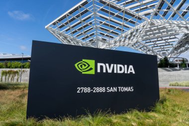Nvidia karargahı Santa Clara, Kaliforniya, ABD - 11 Haziran 2023. Nvidia Corporation, Amerikan çokuluslu teknoloji şirketidir..