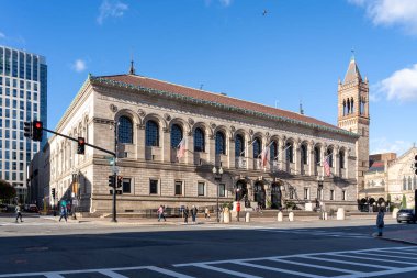 Boston, MA, USA - November 11, 2023: Boston Central Library in Copley Square at 700 Boylston Street in Boston, MA, USA. clipart