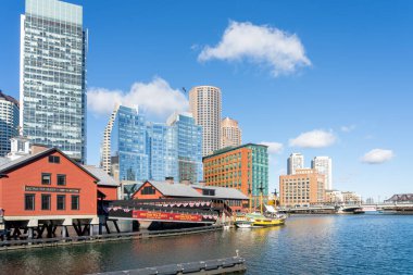 Tea Party Ships and Museum on Fort Point Channel in the South Boston Waterfront, MA, USA, on November 11, 2023. The Tea Party Ships and Museum is an interactive, floating history museum. clipart