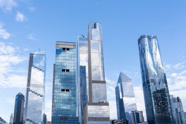 New York City, ABD - 20 Ağustos 2022: Hudson Yards İnşaat Kompleksi.