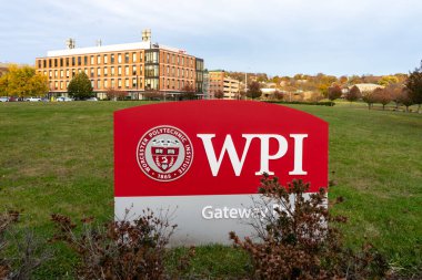 WPI (Worcester Polytechnic Institute) Gateway Park complex in Worcester, MA, USA, on November 8, 2023 clipart