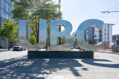 UBC ground sign in the campus of the University of British Columbia, Vancouver, BC, Canada clipart