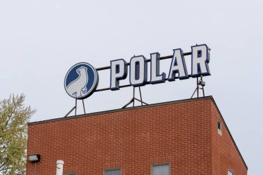 Polar Beverages sign and logo on the building in Worcester, MA, USA, on November 8, 2023 clipart