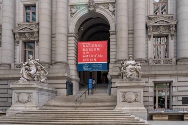 New York City, ABD - 17 Ağustos 2022: New York 'taki Amerikan Yerlileri Ulusal Müzesi, ABD.
