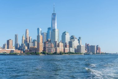 New York City'deki Manhattan siluetinin panoramik manzaralı