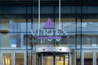 Boston, MA, ABD - 11 Kasım 2023: Vertex İlaç Merkezi ve Boston, MA, ABD 'deki Araştırma ve Geliştirme Alanı.             
