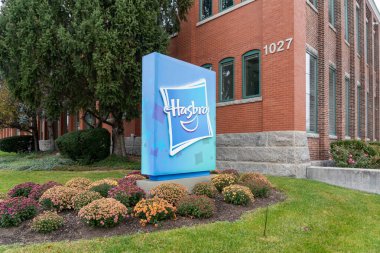 Hasbro headquarters in Pawtucket, Rhode Island, USA, on November 10, 2023. Hasbro, Inc. is an American multinational conglomerate holding company creating toys and games.                          clipart