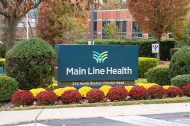 4 Kasım 2023 'te Radnor, PA, ABD' deki Main Line Health kurumsal ofisi. Main Line Health, Philadelphia ve batı banliyölerinde hizmet veren kar amacı gütmeyen bir sağlık sistemidir..