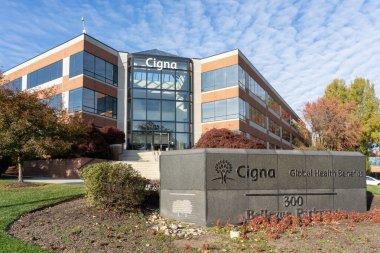 Cigna Healthcare headquarters in Wilmington, Delaware, USA, on November 6, 2023. The Cigna Group is a for-profit American multinational managed healthcare and insurance company. clipart