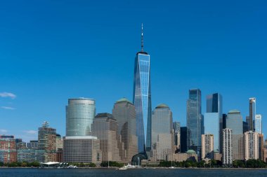 New York şehrinin gökyüzü manzaralı manzarası 