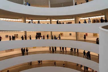 New York City, USA - August 21, 2022: High Angle View of Guggenheim Museum's Main Gallery - Manhattan, New York City clipart