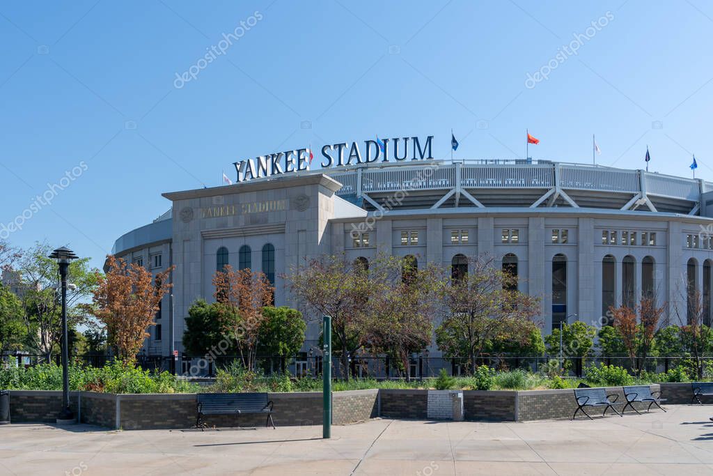 New York, NY, USA - August 19, 2022: Yankee Stadium in New York, NY, USA on August 19, 2022. The current Yankee Stadium is a baseball stadium located in the Bronx, New York City.