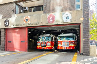 Philadelphia, Pennsylvania, USA - November 6, 2023: PFD Engine 43 and Ladder 9 fire station in Philadelphia, Pennsylvania, USA. clipart