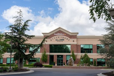 Eagle, Idaho, ABD - 18 Haziran 2023: Kartal, Idaho, ABD 'deki Lamb Weston karargahı. Lamb Weston en iyi patates ve patates kızartması şirketidir..