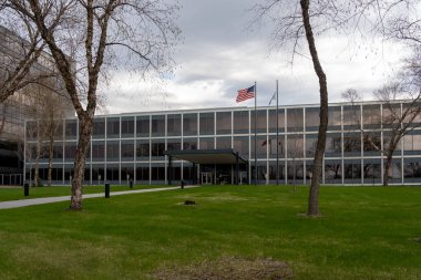 General Mills 'in Minneapolis, Minnesota' daki karargahı, 5 Mayıs 2023. General Mills, markalı işlenmiş tüketici gıdalarının çok uluslu üreticisi ve pazarlamacısı..